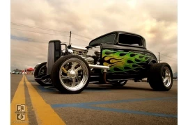 LA Roadster Show 2009 Hot rod coupe in the clouds