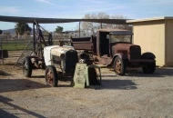 1931 STANDRIVE DELIVEY TRUCK AND A 1929 PICK UP FOUND IN SALOM. THAT TOW TRUCK FIRED UP AND DROVE OFF THE TRAILER AFTER 20 YEARS.