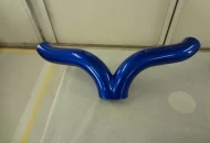 Frank at HRBD is laying some blue paint.  This is the custom cold air intake.